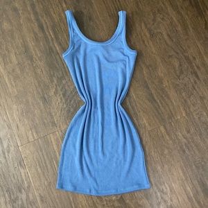 Ribbed Blue mini dress